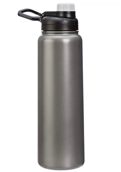 Large Stainless Steel Water Bottle with Spout Lid – 30oz, Gray