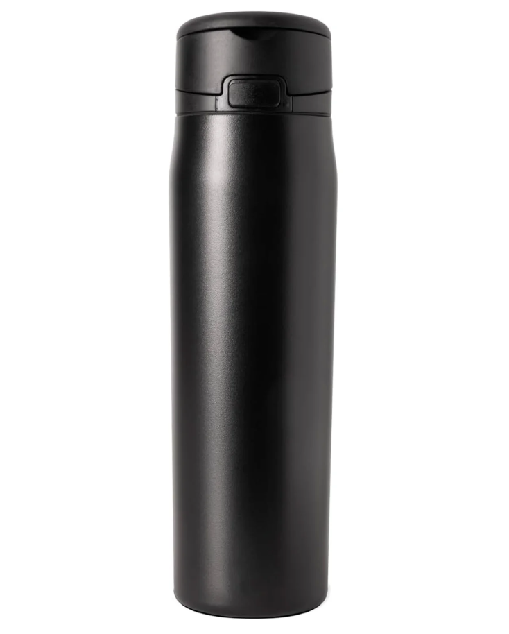 Mesa Loop Stainless Steel Water Bottle with Straw – 24oz Midnight Black, Cupholder Friendly