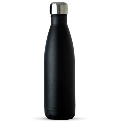 Triple-Wall Black Insulated Water Bottle – 17oz Stainless Steel, Leak-Proof, Cold 24H / Hot 12H